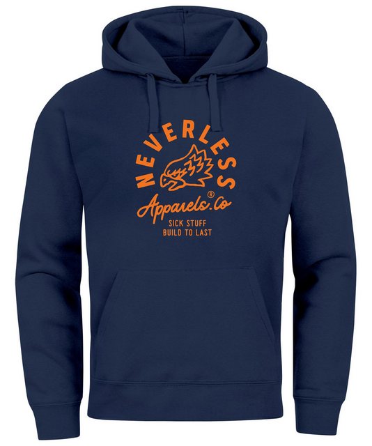 Neverless Hoodie Hoodie Herren Adler Print Aufdruck Eagle Motiv Schrift günstig online kaufen