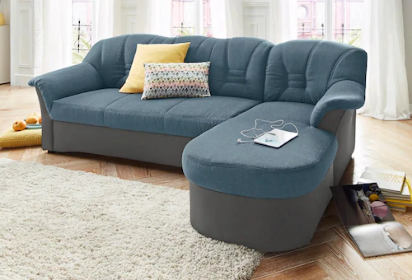 DOMO collection Ecksofa "Elva L-Form", wahlweise mit Bettfunktion und Feder günstig online kaufen