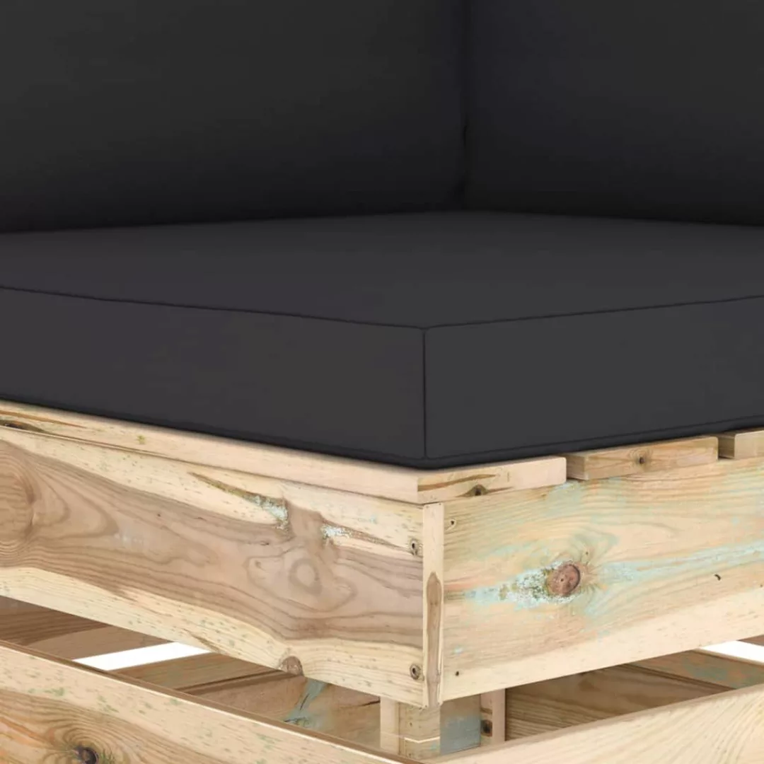 Modulares Ecksofa Mit Kissen Grün Imprägniertes Holz günstig online kaufen