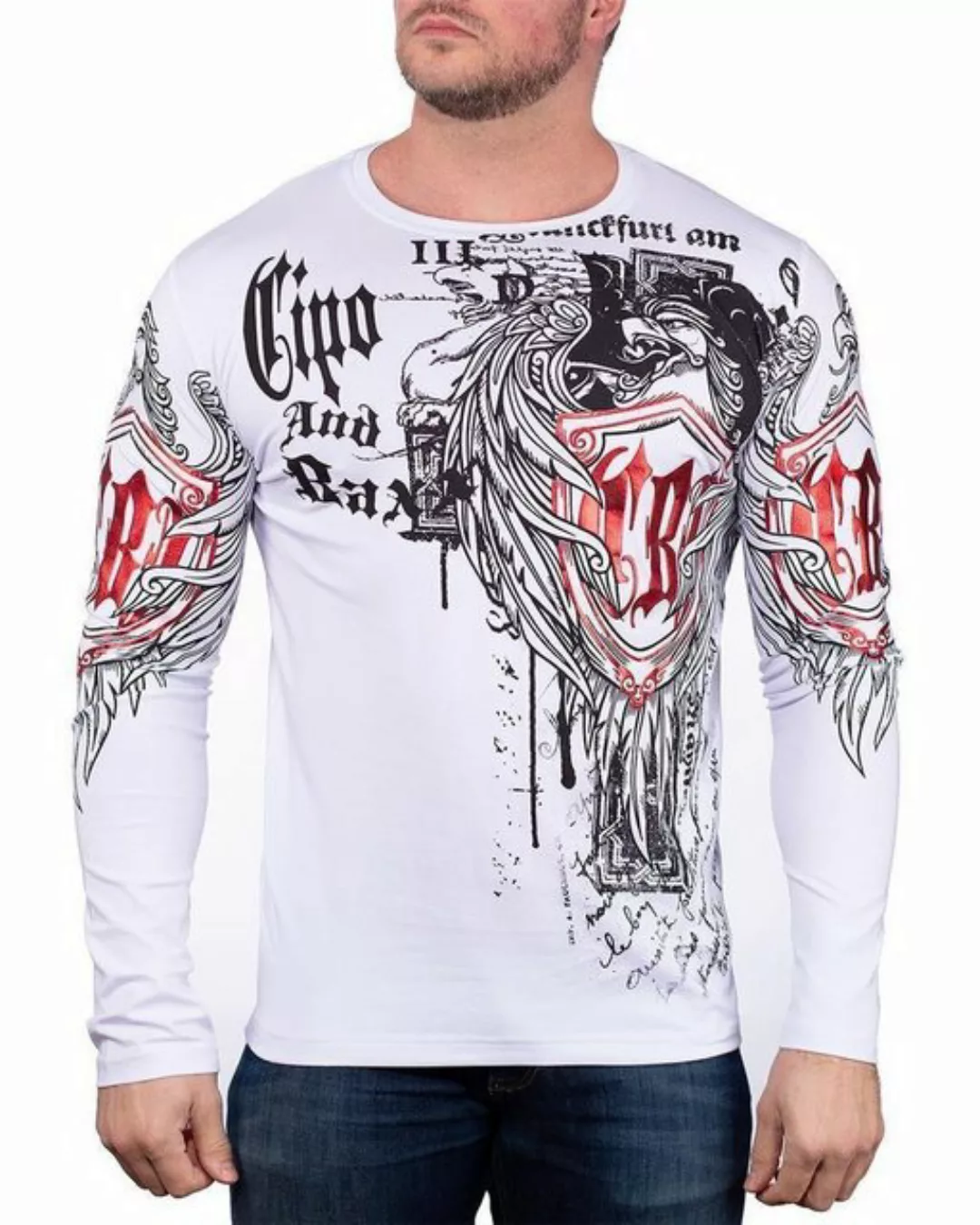 Cipo & Baxx Sweatshirt Herren Longsleeve BA-CL477 (1-tlg) mit diversen Prin günstig online kaufen