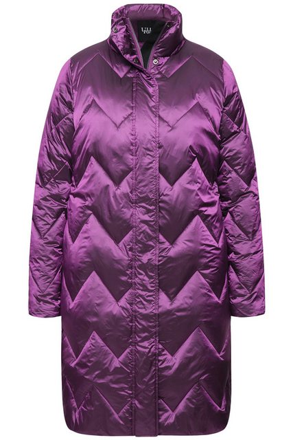 Ulla Popken Wintermantel Steppmantel Two-Tone Stehkragen 2-Wege-Zipper günstig online kaufen