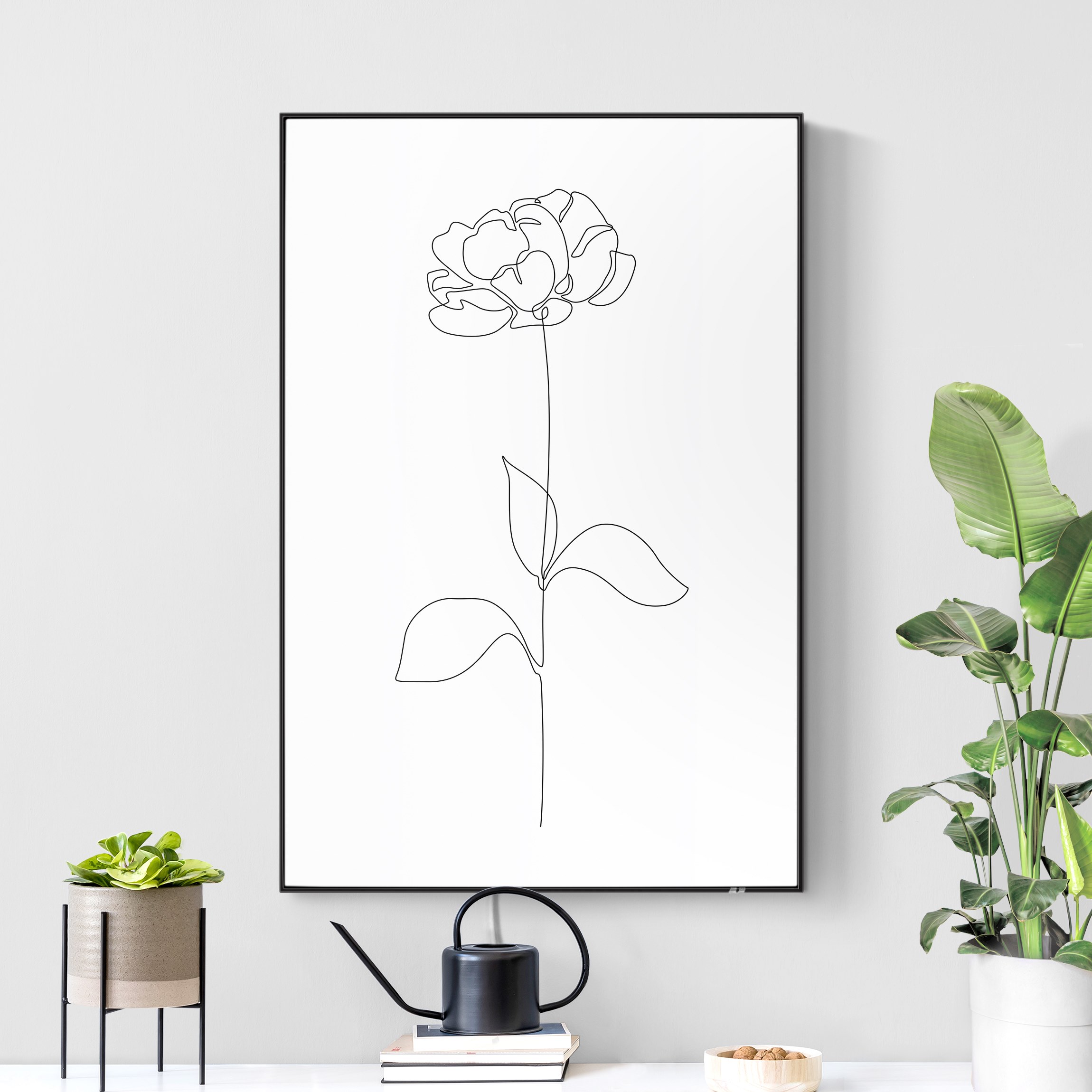 LED-Wechselbild Line Art Blumen - Pfingstrose günstig online kaufen