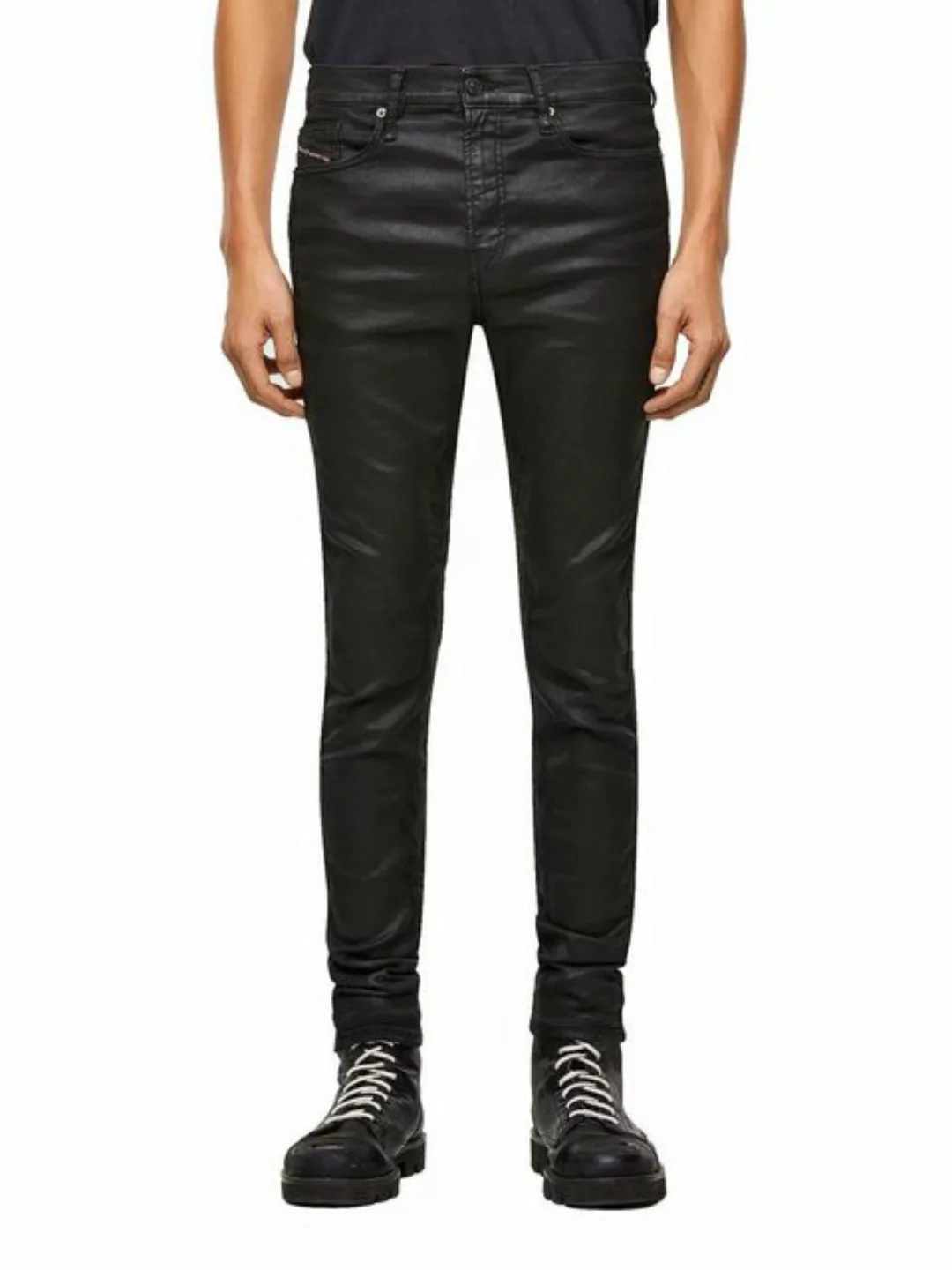 Diesel Skinny-fit-Jeans JoggJeans Schwarz beschichtet - D-REEFT 069TE - Län günstig online kaufen
