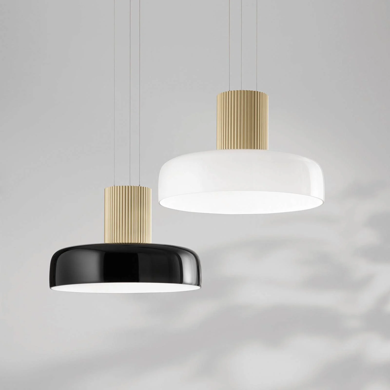 LED-Pendelleuchte Lunar, schwarz/gold, Glas, CCT, dimmbar günstig online kaufen