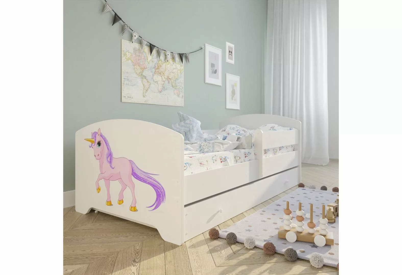 Kids Collective Kinderbett Komplettbett 70x140 cm, 80x160 cm mit Matratze u günstig online kaufen