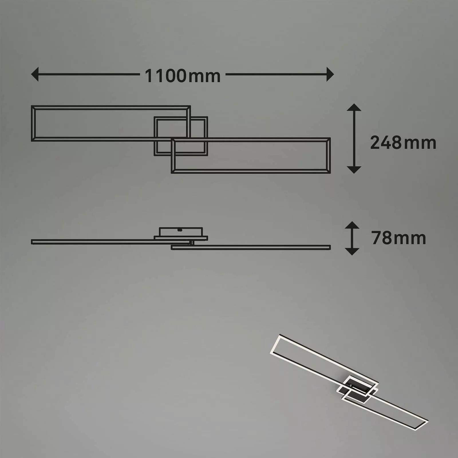 LED-Deckenlampe Frame S CCT 110x24,8cm schwarz günstig online kaufen