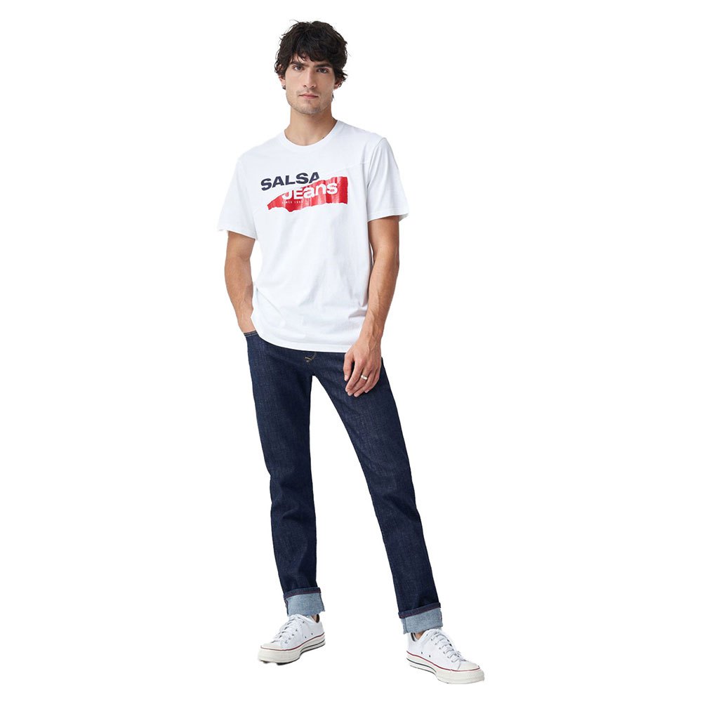 Salsa Jeans 126238-000 / Branding Cut Kurzarm T-shirt M White günstig online kaufen