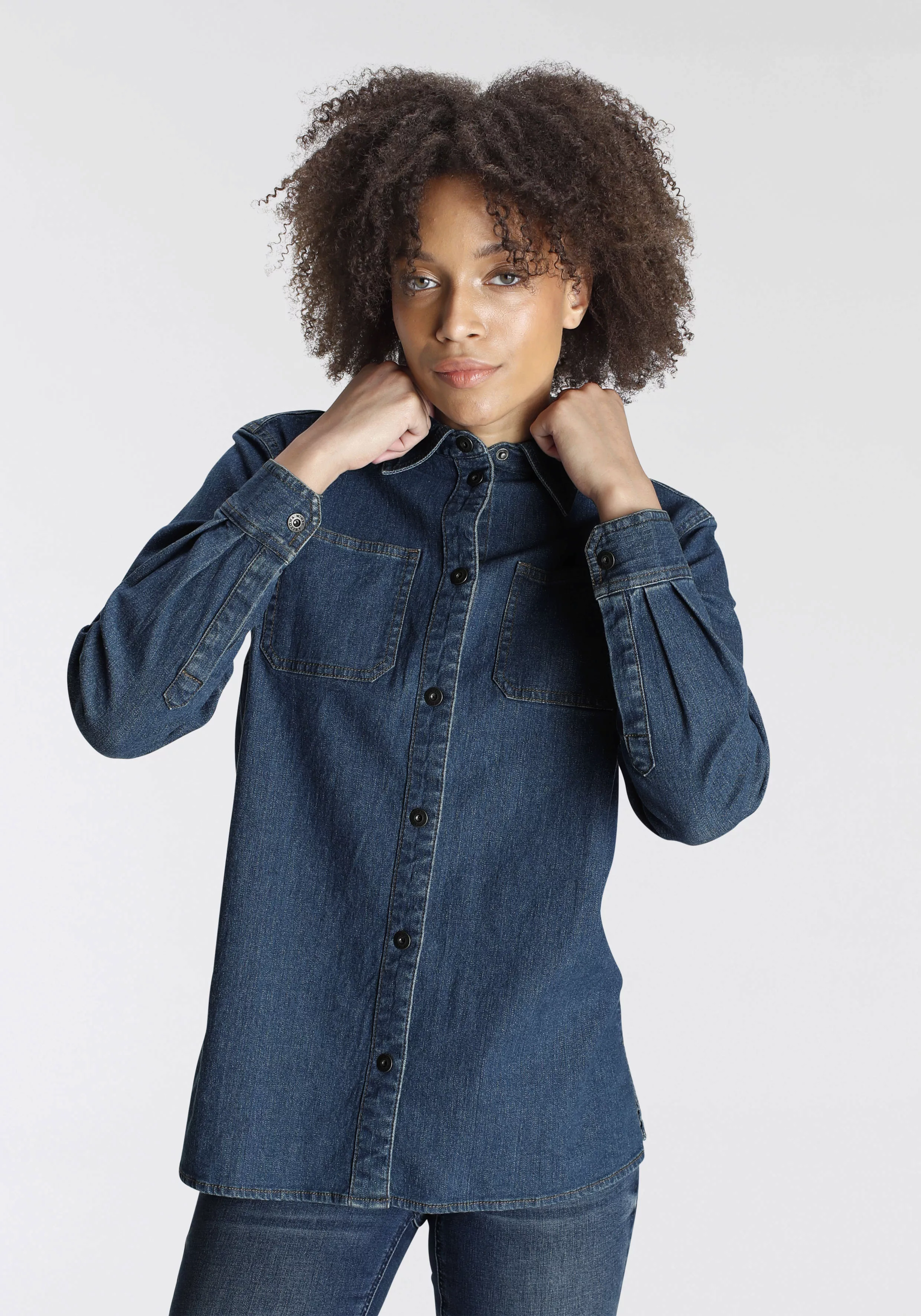 Arizona Jeansjacke "Shacket Denim - Hemdjacke", Weiter geschnitten günstig online kaufen