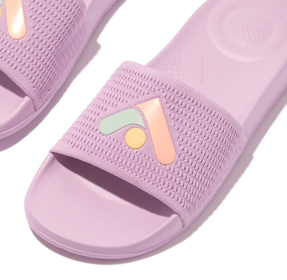 Fitflop Pantolette "IQUSHION ARROW KNIT SLIDES", Keilabsatz, Sommerschuh, S günstig online kaufen