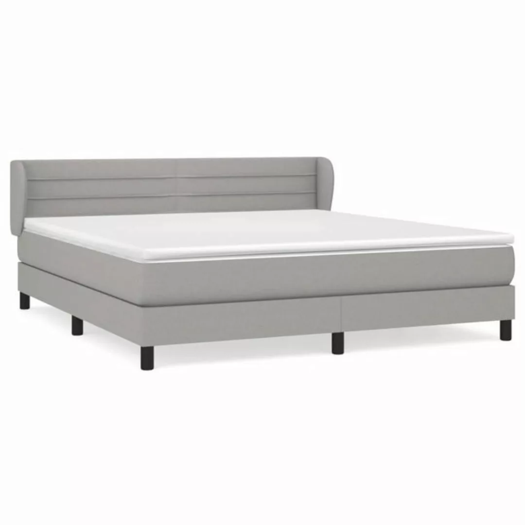 furnicato Bett Boxspringbett mit Matratze Hellgrau 160x200 cm Stoff (1-tlg) günstig online kaufen