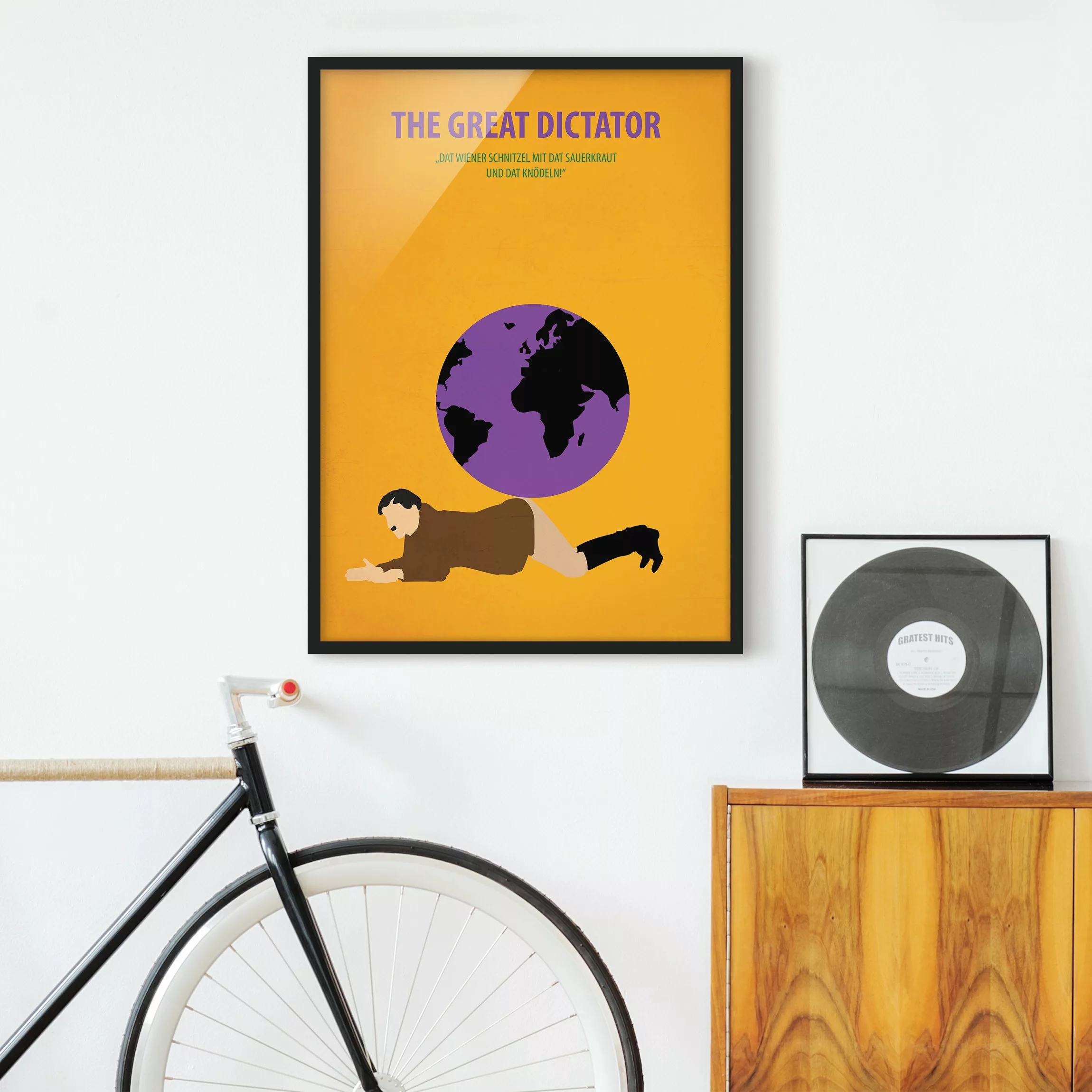 Bild mit Rahmen Kunstdruck - Hochformat Filmposter The great dictator günstig online kaufen
