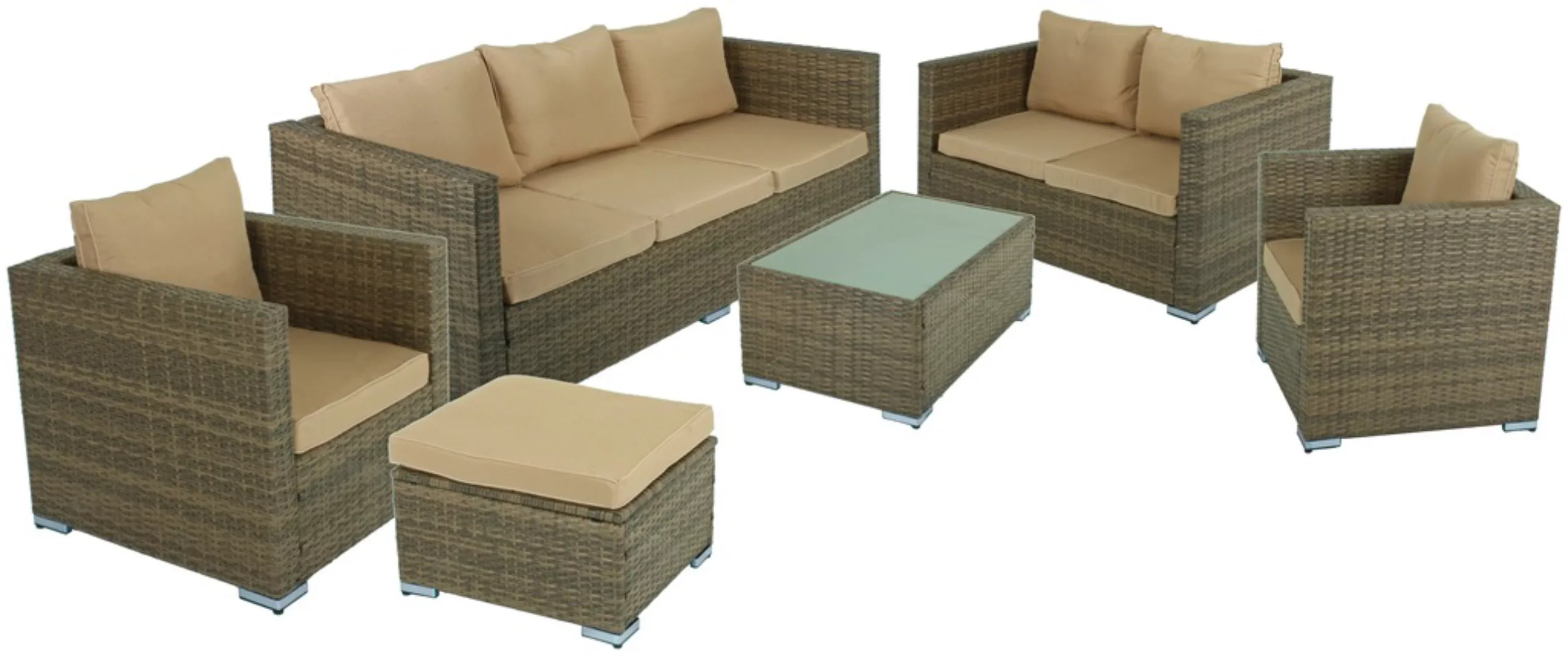 Garden Pleasure Gartenlounge-Set "MURCIA", (14 tlg.), mit bequemer Polsteru günstig online kaufen