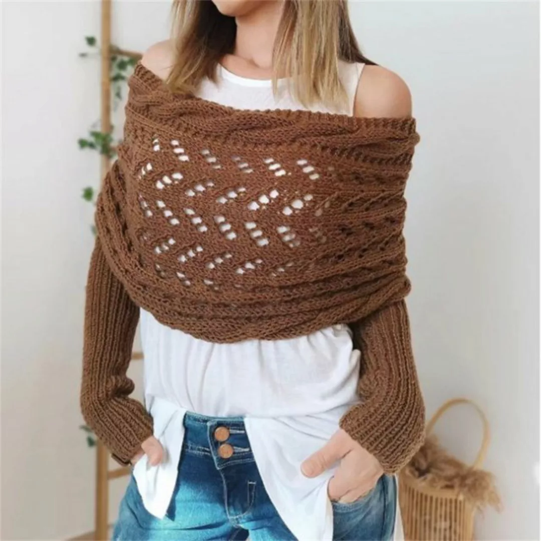 autolock Strickponcho Multifunktionaler Schal mit Ärmeln,Gestrickter Zopf-W günstig online kaufen