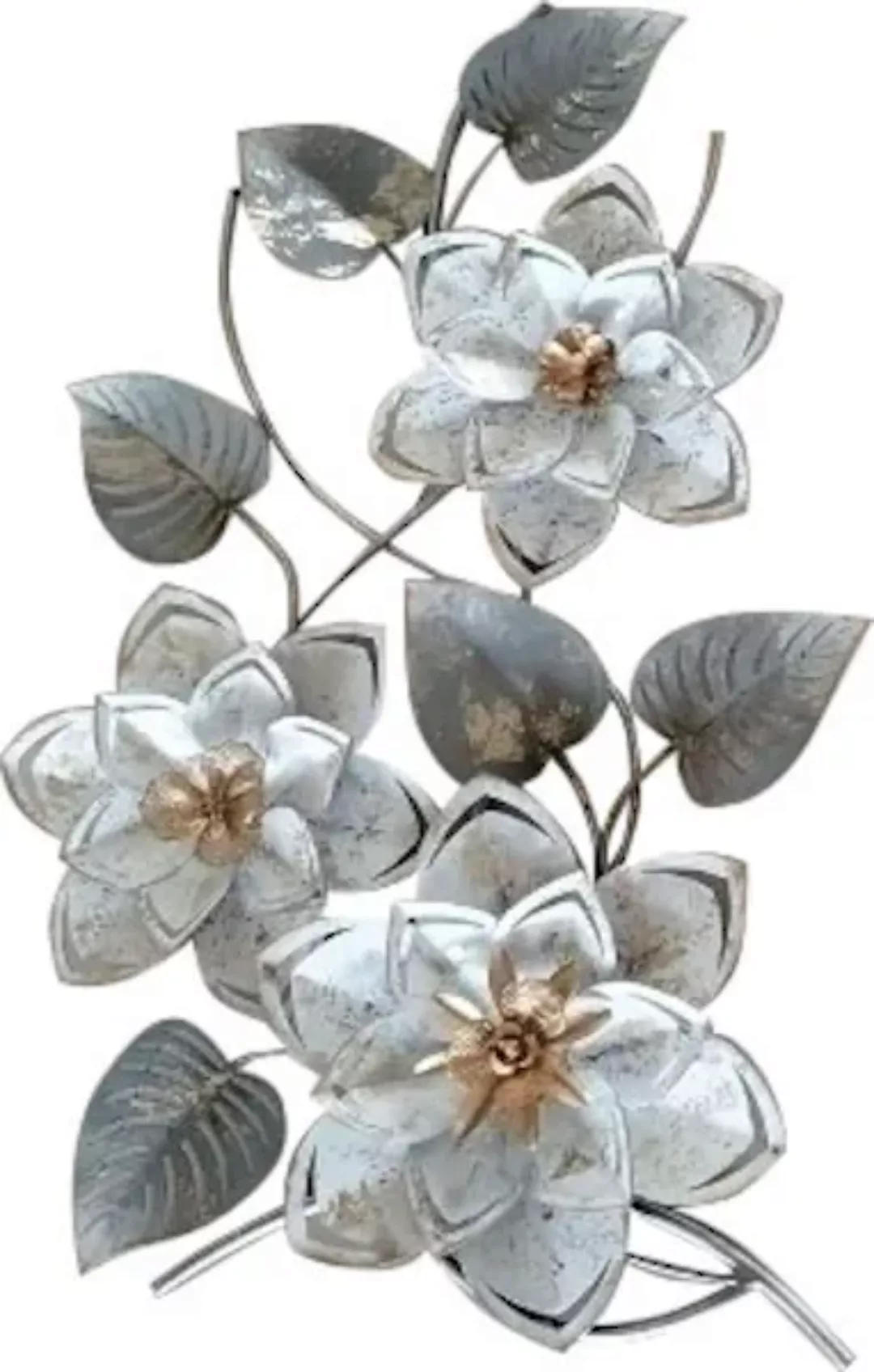 Myflair Möbel & Accessoires Wandbild "Wandbild Blumen, silber/weiß" günstig online kaufen