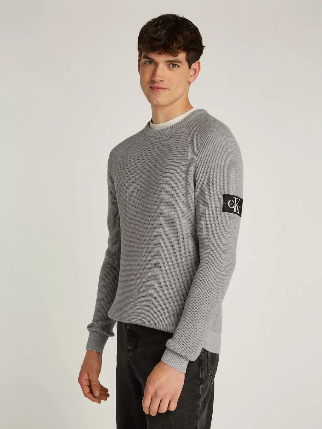 Calvin Klein Jeans Rundhalspullover "BADGE EASY SWEATER", mit Logopatch günstig online kaufen