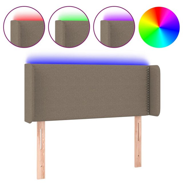 vidaXL Bett, LED Kopfteil Taupe 83x16x78/88 cm Stoff günstig online kaufen