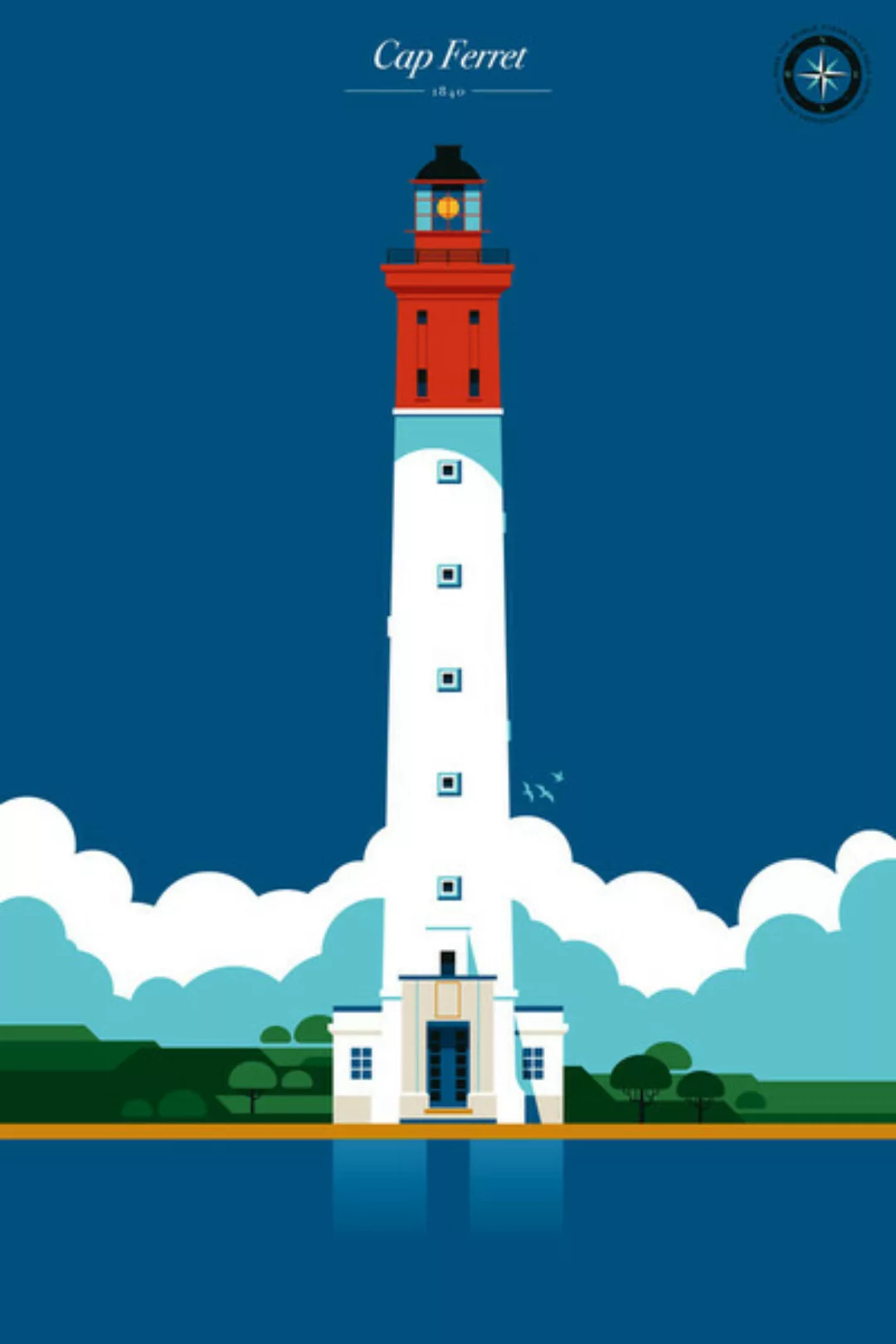 Poster / Leinwandbild - Leuchtturm Cape Ferret günstig online kaufen