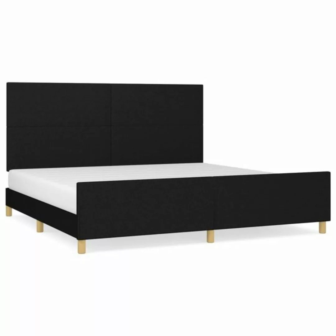 furnicato Bett Bettgestell mit Kopfteil Schwarz 200x200 cm Stoff günstig online kaufen