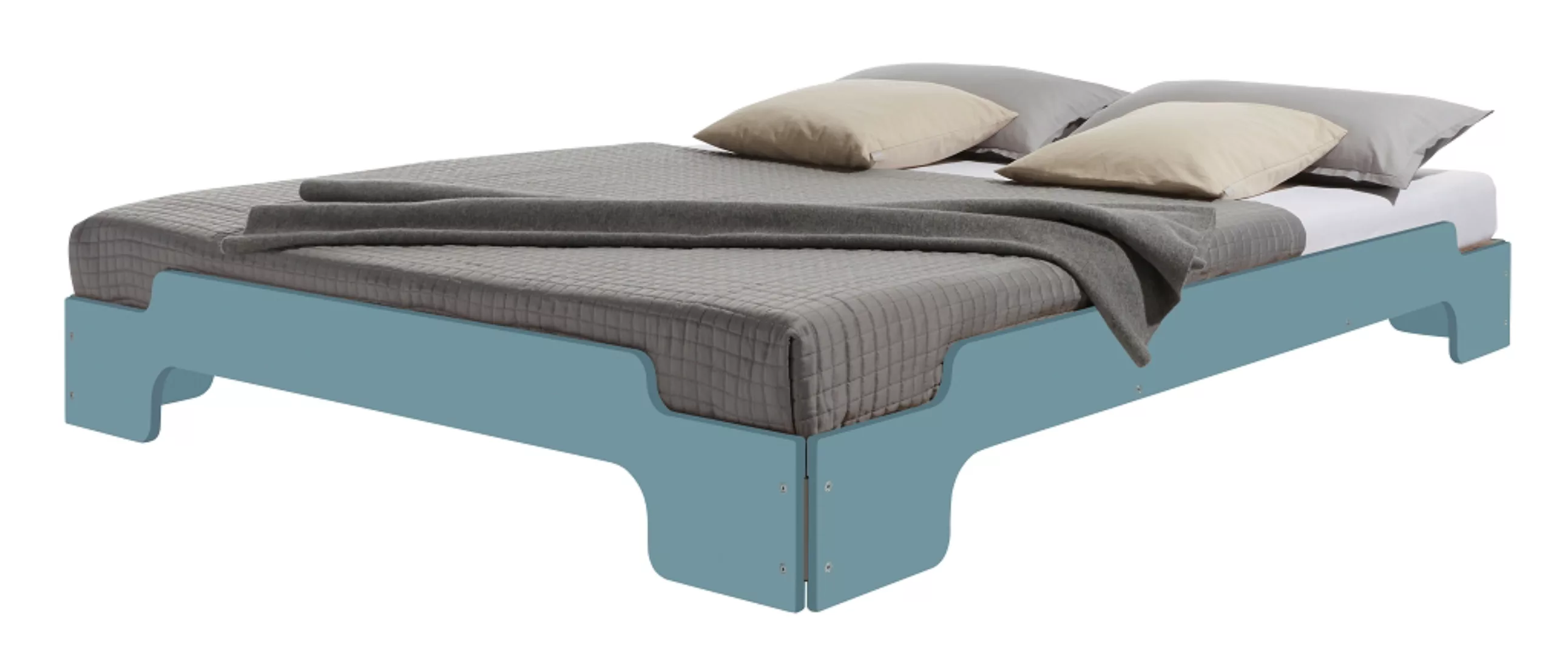 Stapelliege KOMFORT - Farbig silbertannenblau RAL 230 60 15  90 x 190 cm günstig online kaufen