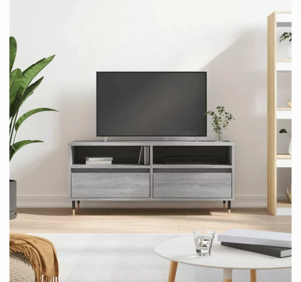furnicato TV-Schrank Grau Sonoma 100x34,5x44,5 cm Holzwerkstoff günstig online kaufen