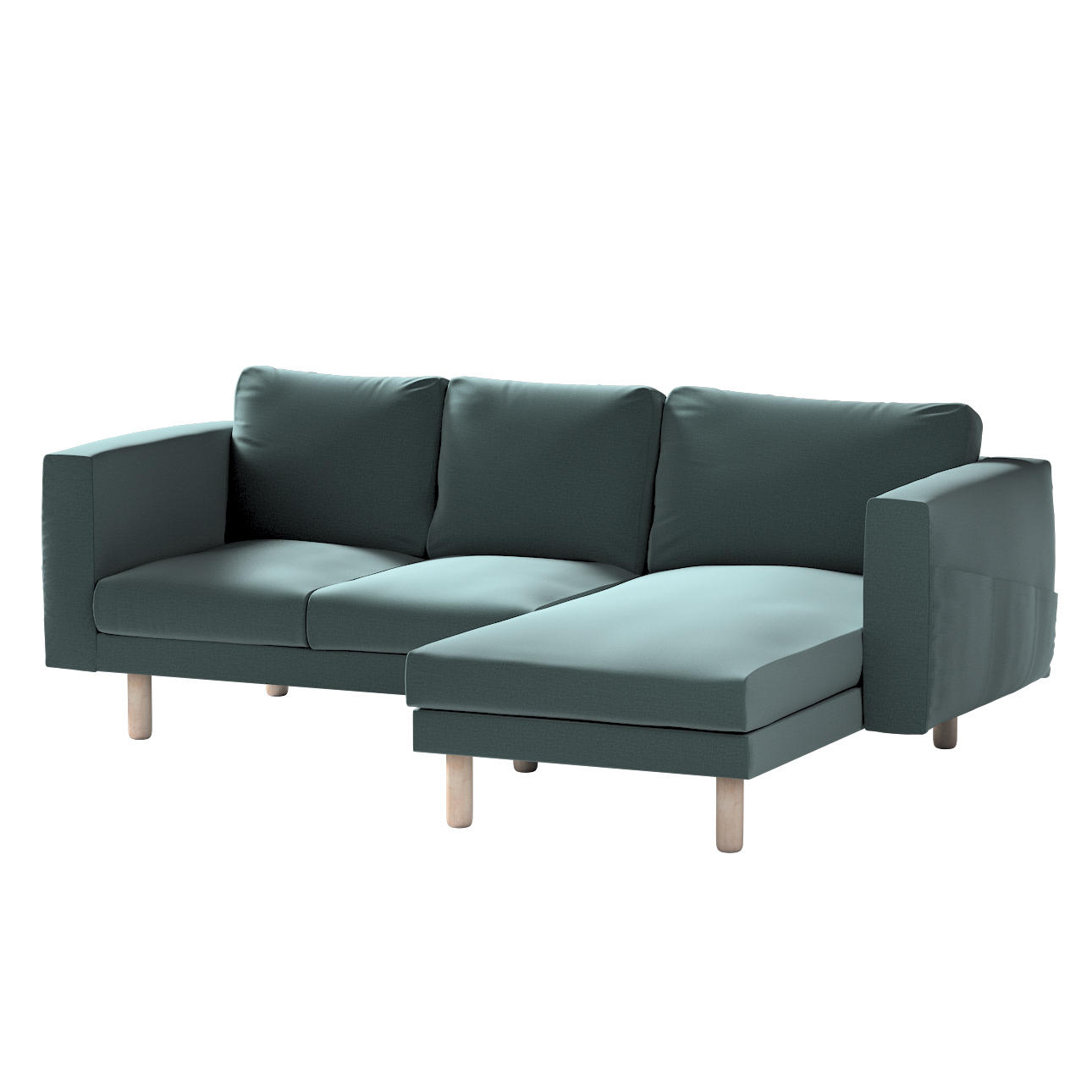 Bezug für Norsborg 3-Sitzer Sofa mit Recamiere, smaragdgrün, Norsborg Bezug günstig online kaufen