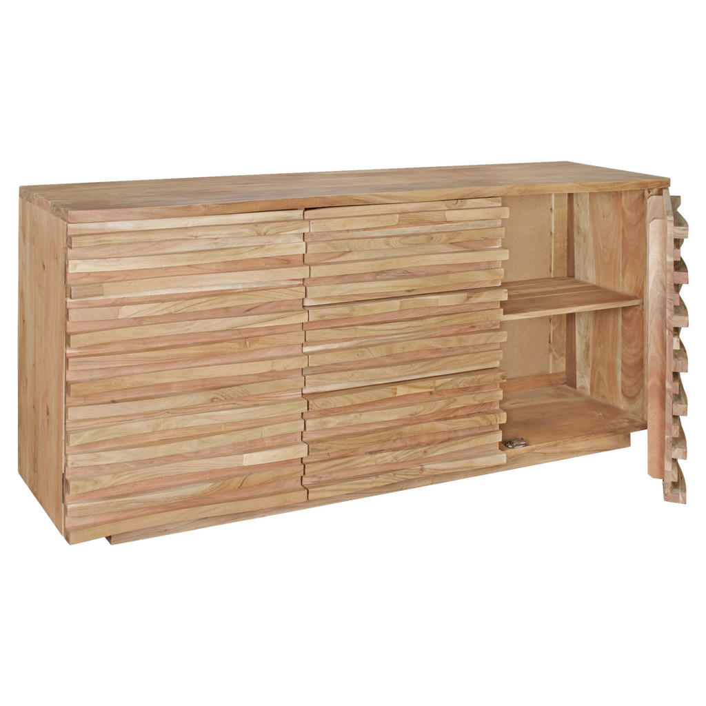 Sideboard 160 x 75 x 43 cm Massiv-Holz Akazie Natur Baumkante Anrichte | La günstig online kaufen