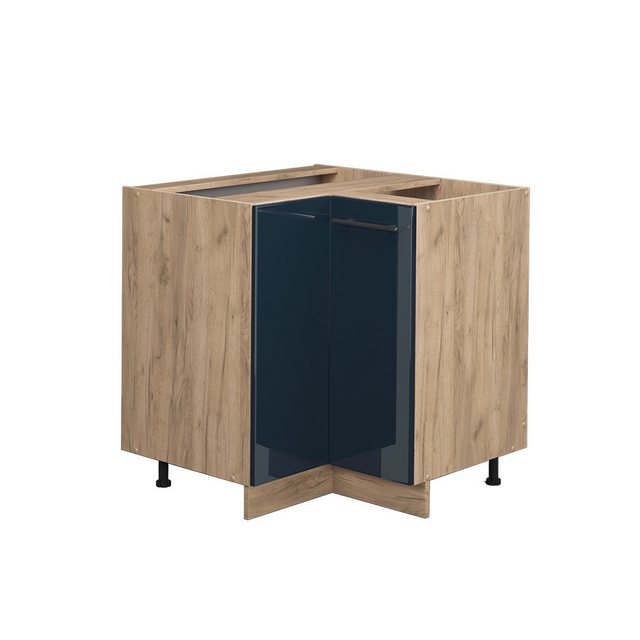 Vicco Unterschrank Fame-Line, Dunkelblau Hochglanz/Goldkraft Eiche, 80 cm m günstig online kaufen