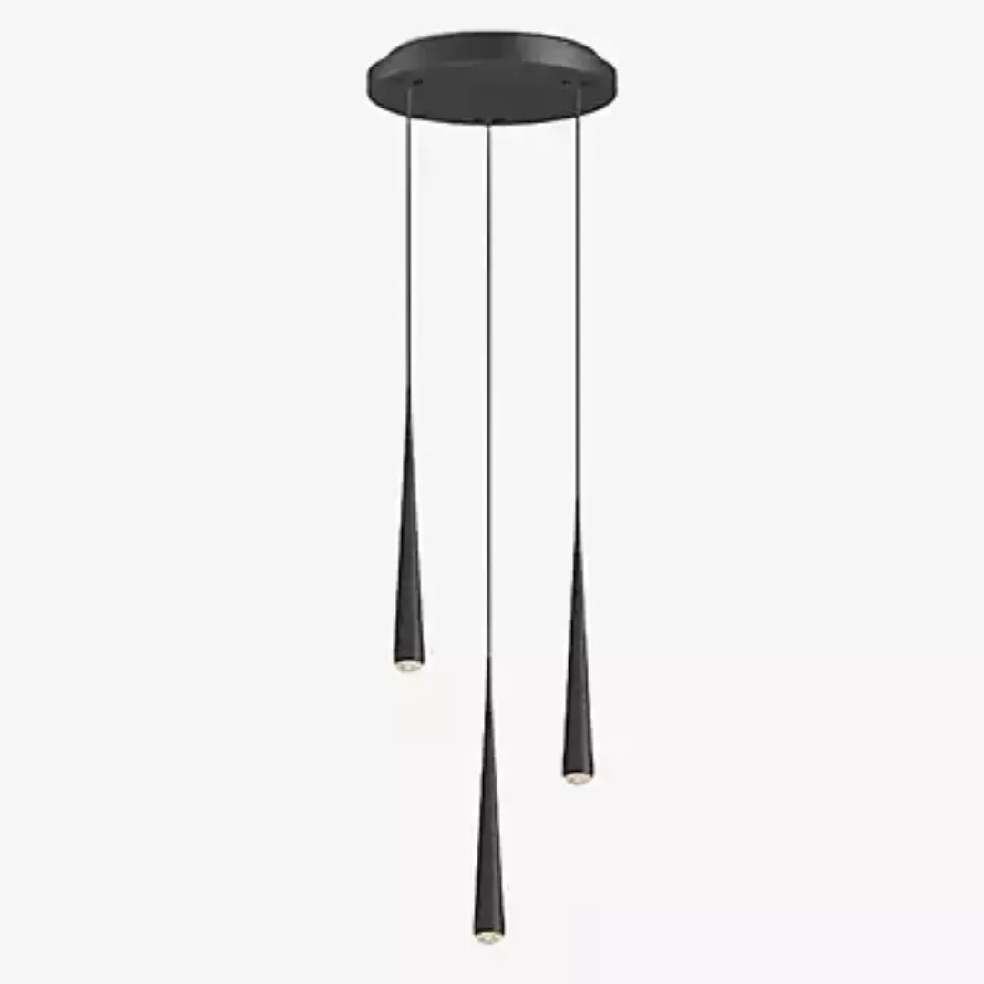 Grau Niceone Pendelleuchte LED Cluster - 3-flammig, schwarz/schwarz - 600 c günstig online kaufen