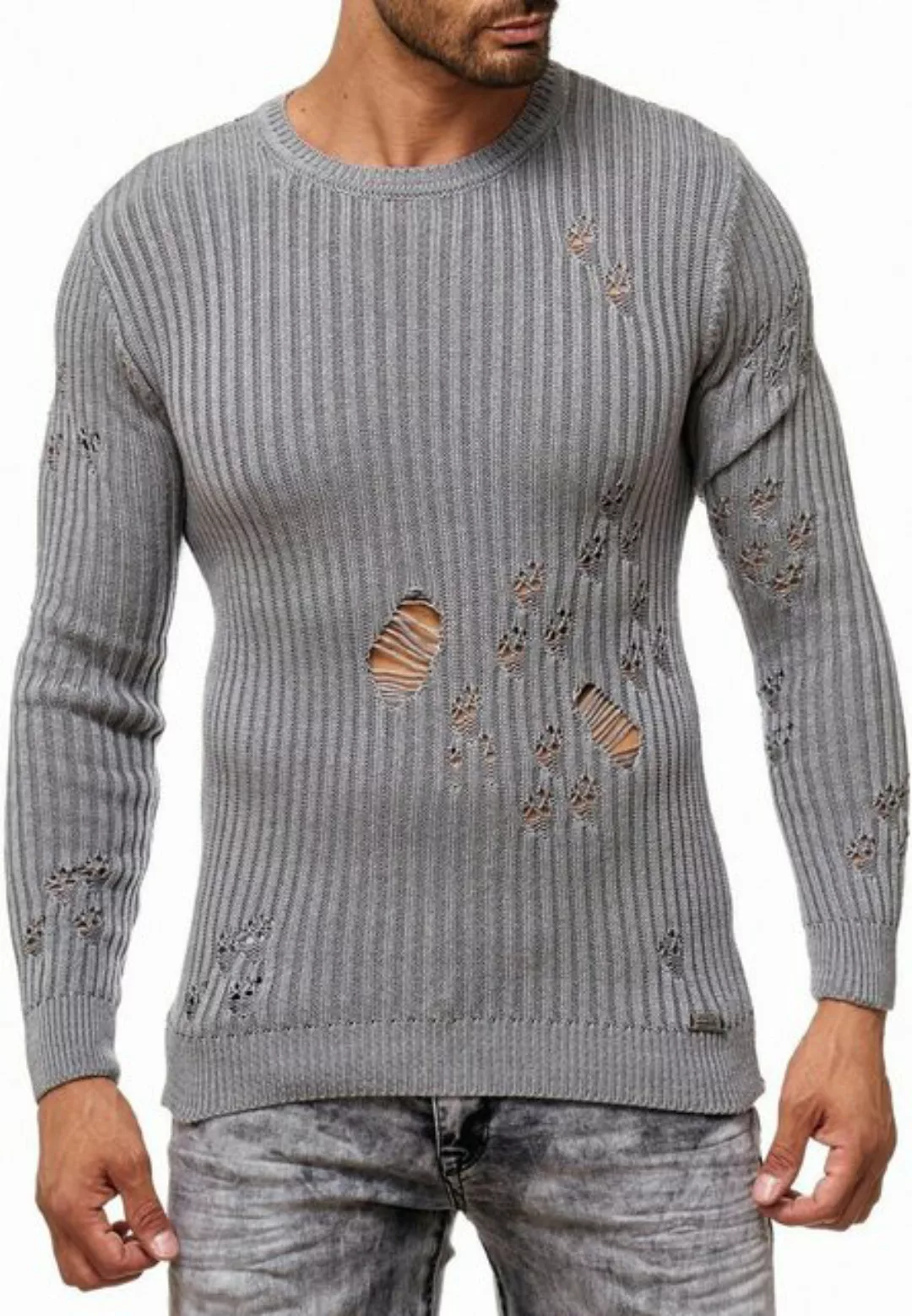 Rusty Neal Strickpullover im lässigen Used-Look günstig online kaufen