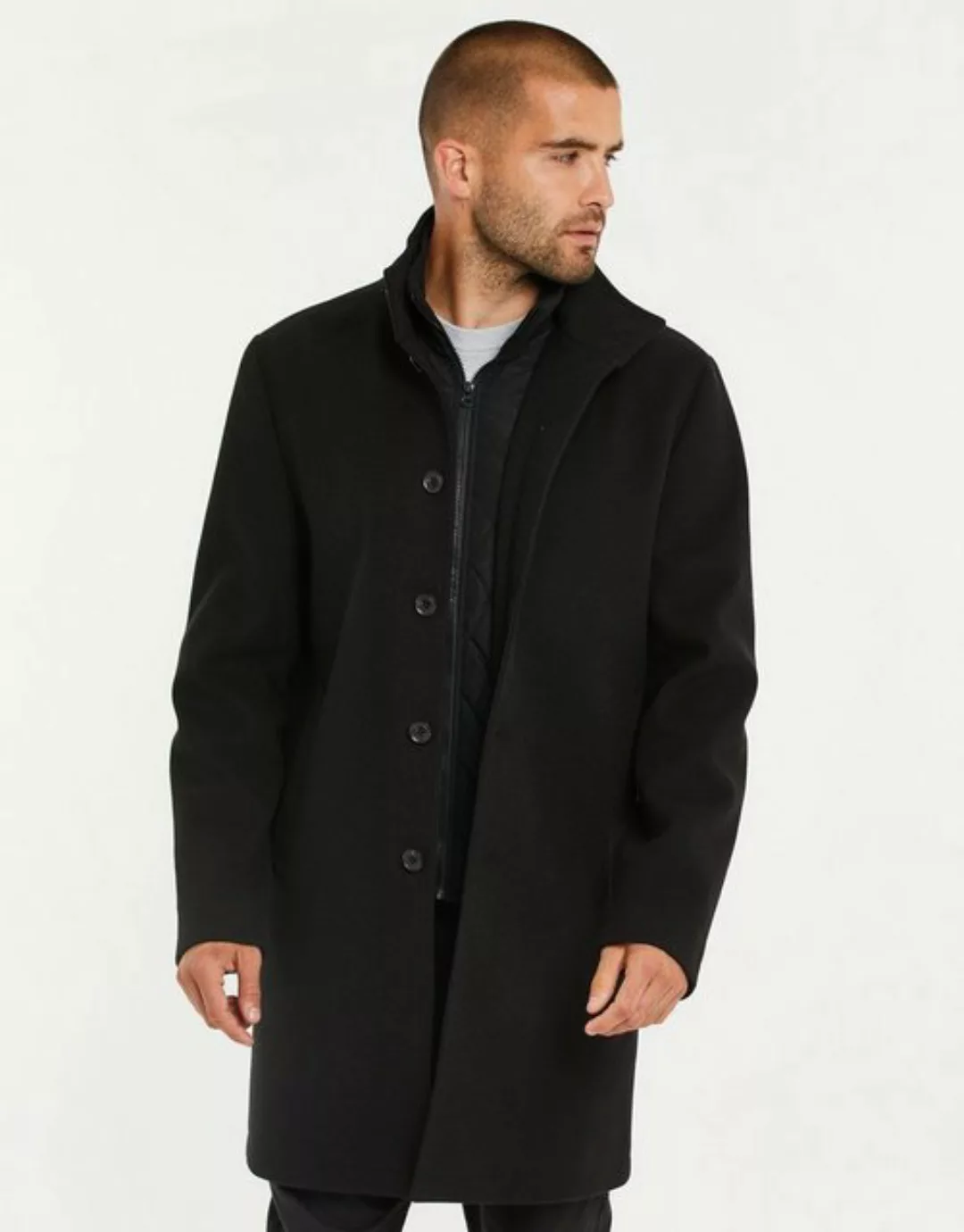 Threadbare Wollmantel THB LUXE Jacket Funnel Neck Mock günstig online kaufen