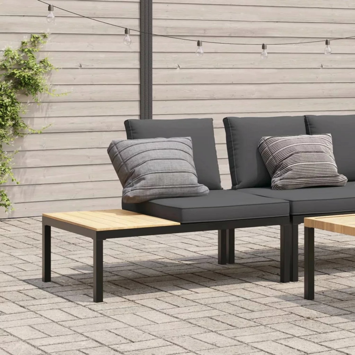 VidaXL Gartenbank mit Kissen Schwarz Aluminium günstig online kaufen