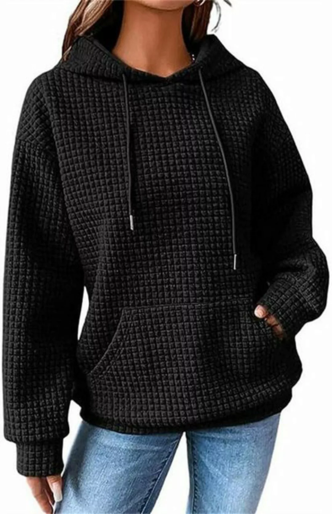 AFAZ New Trading UG Sweatshirt Einfarbiges Waffel-Sweatshirt für Damen im H günstig online kaufen