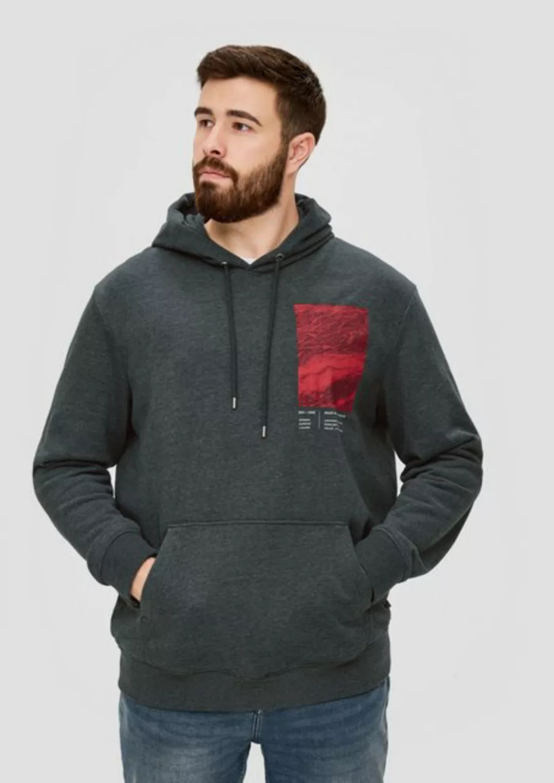 s.Oliver Sweatshirt Kapuzensweater mit Frontprint günstig online kaufen