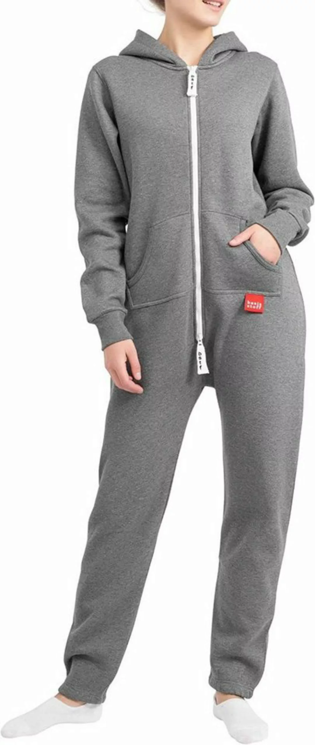 Basisstoff Jumpsuit Damen Jumpsuit Overall Onesie Einteiler Hausanzug Baumw günstig online kaufen