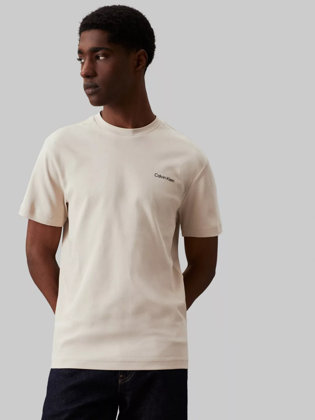 Calvin Klein T-Shirt "Micro Logo", aus dickem Winterjersey günstig online kaufen