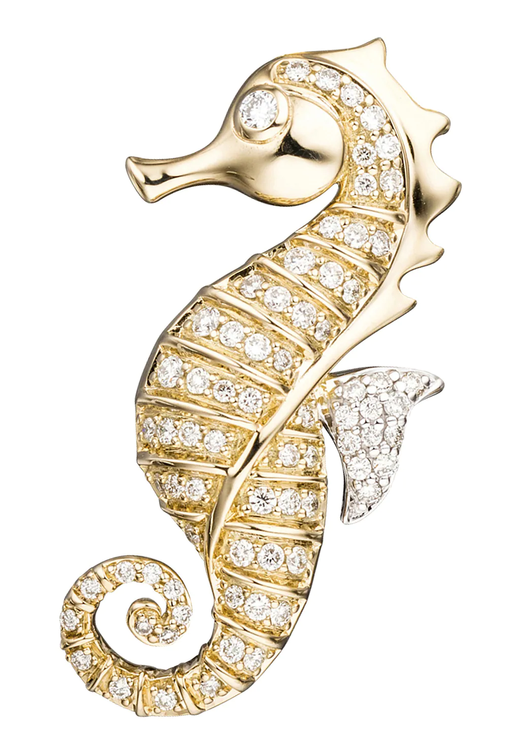 JOBO Kettenanhänger "Anhänger Seepferdchen", 585 Gold mit 73 Diamanten günstig online kaufen