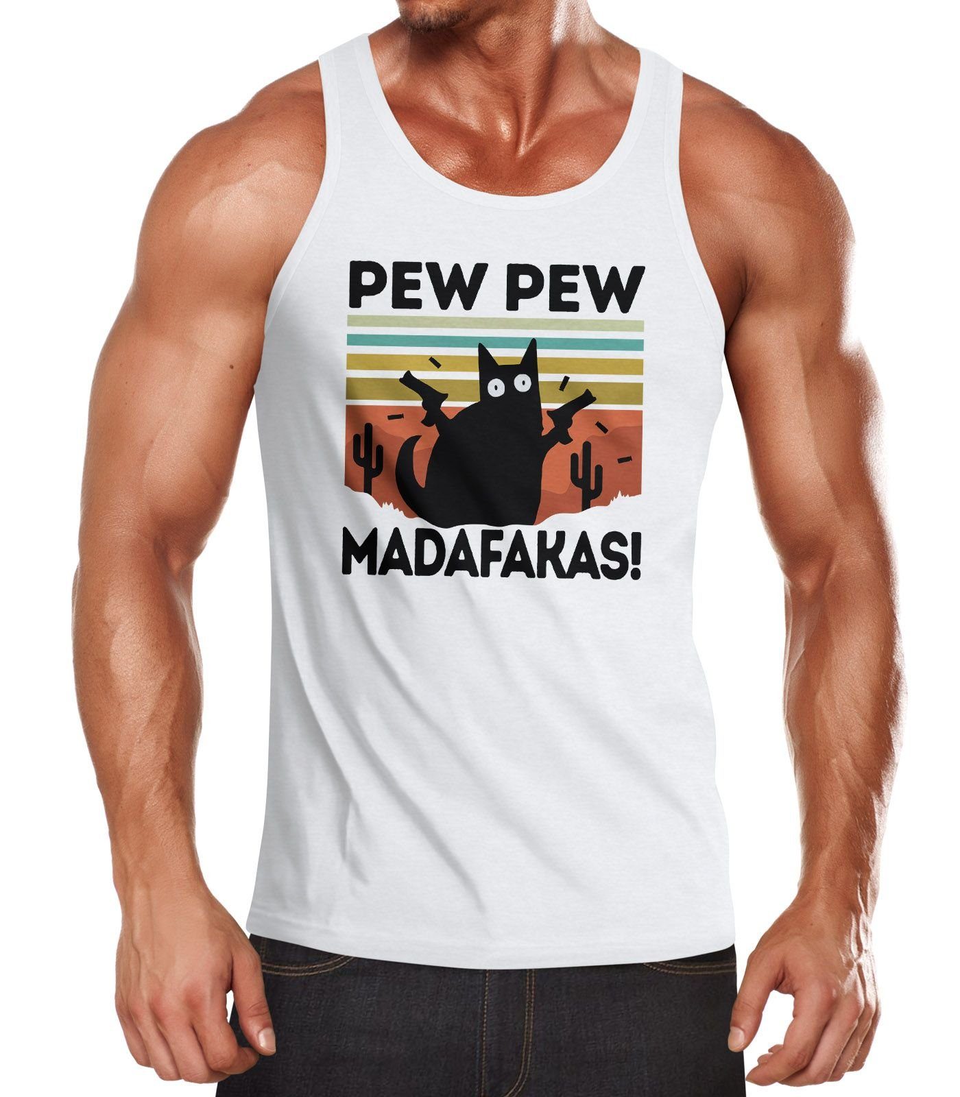 MoonWorks Tanktop Herren Tanktop Pew Pew günstig online kaufen