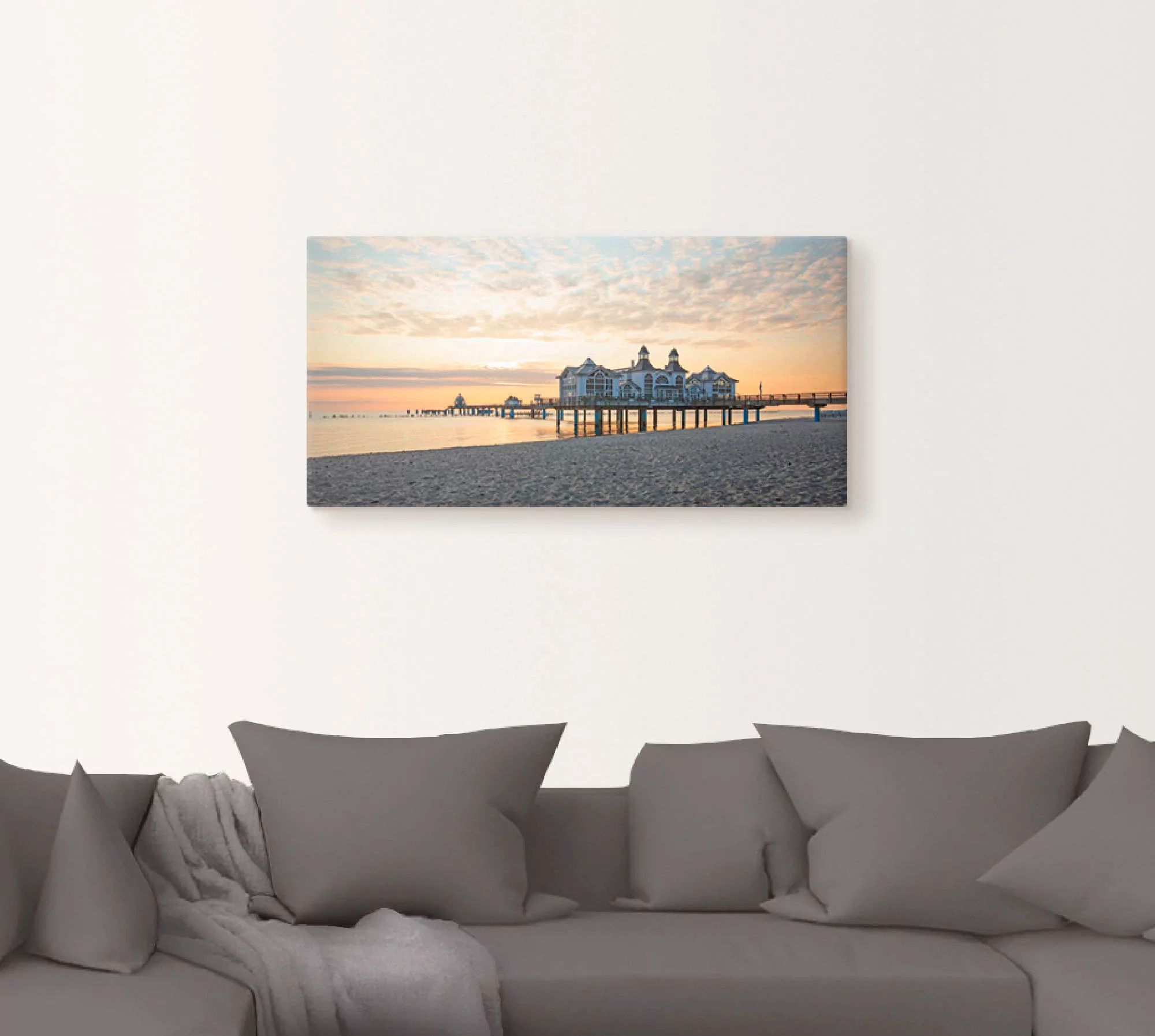 Artland Wandbild "Seebrücke Sellin bei Sonnenaufgang", Strand, (1 St.), als günstig online kaufen