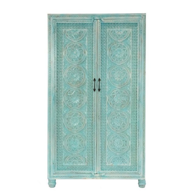 Oriental Galerie Mehrzweckschrank Blau Türkis Schrank Karma Indien 180 cm K günstig online kaufen