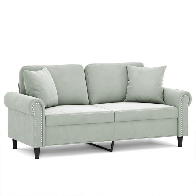 vidaXL Sofa 2-Sitzer-Sofa mit Zierkissen Dunkelgrau 140 cm Samt günstig online kaufen