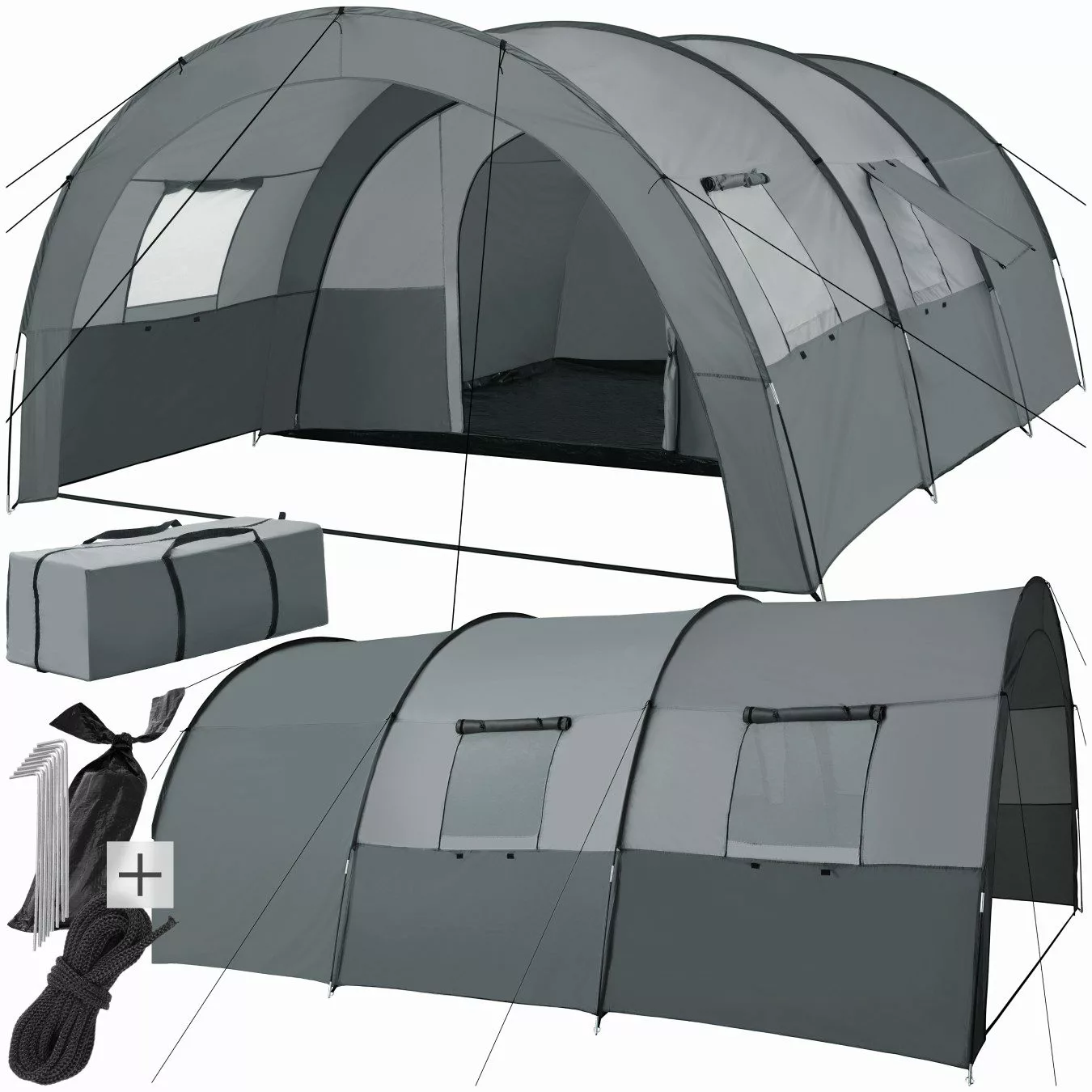 tectake Tunnelzelt Campingzelt Roskilde für 6 günstig online kaufen
