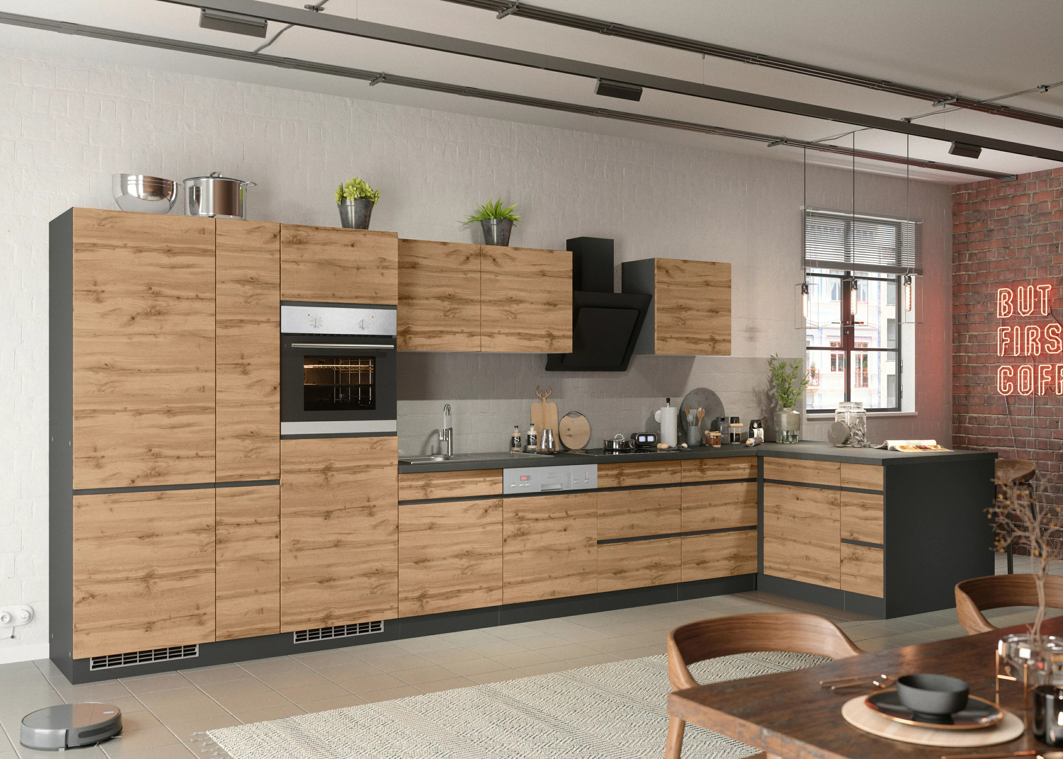 Kochstation Küche "KS-Riesa", Stellbreite 490/153 cm, ohne E-Geräte günstig online kaufen