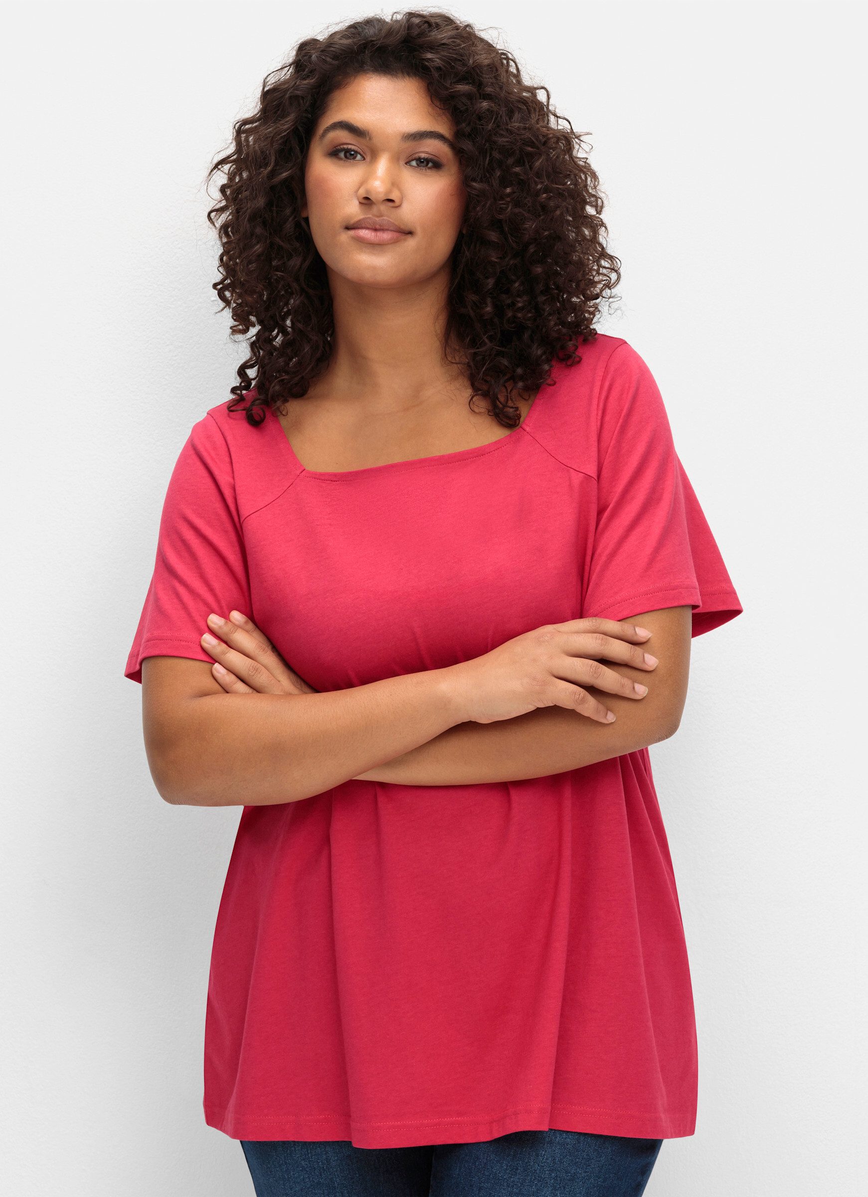 Sheego Kurzarmshirt "T-Shirt", (1 tlg.) günstig online kaufen