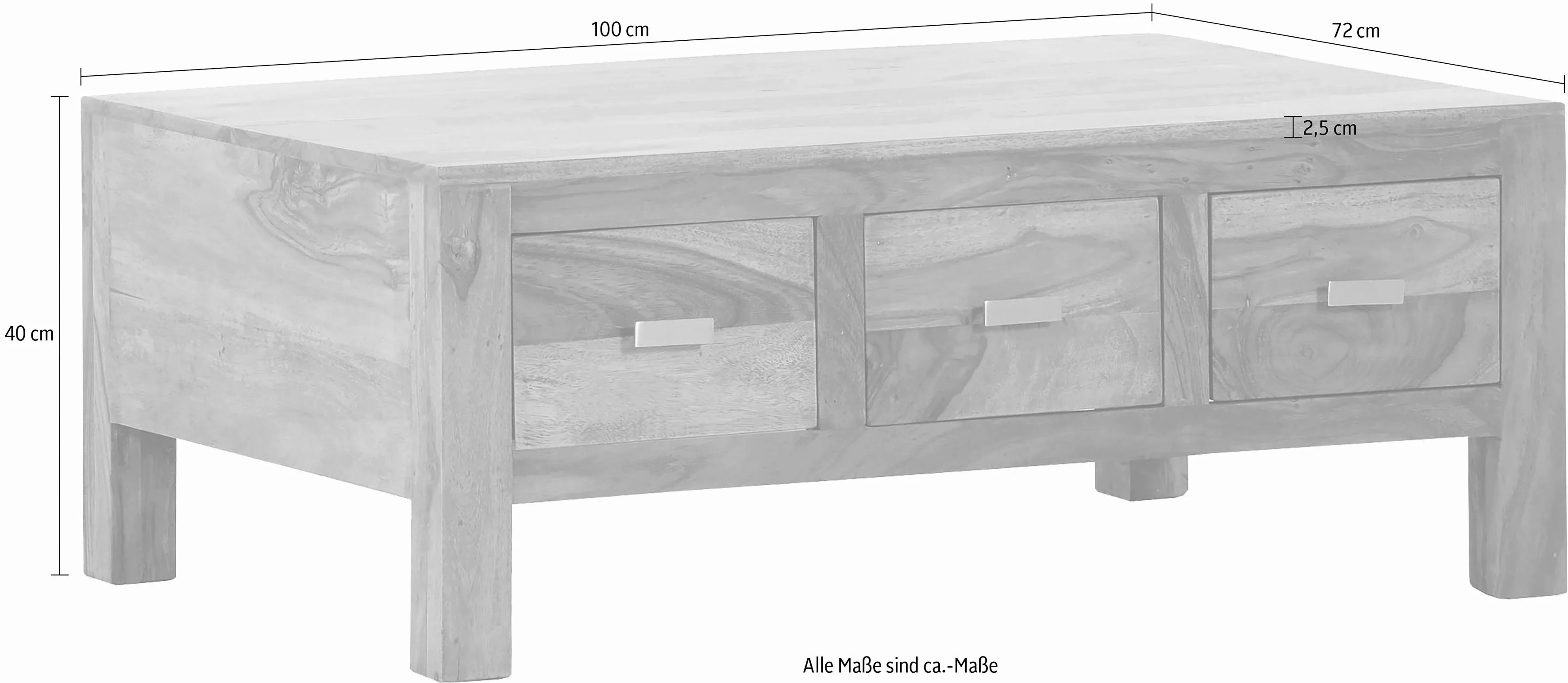 Gutmann Factory Couchtisch »Inka«, mit 3 oder 4 Schubladen günstig online kaufen