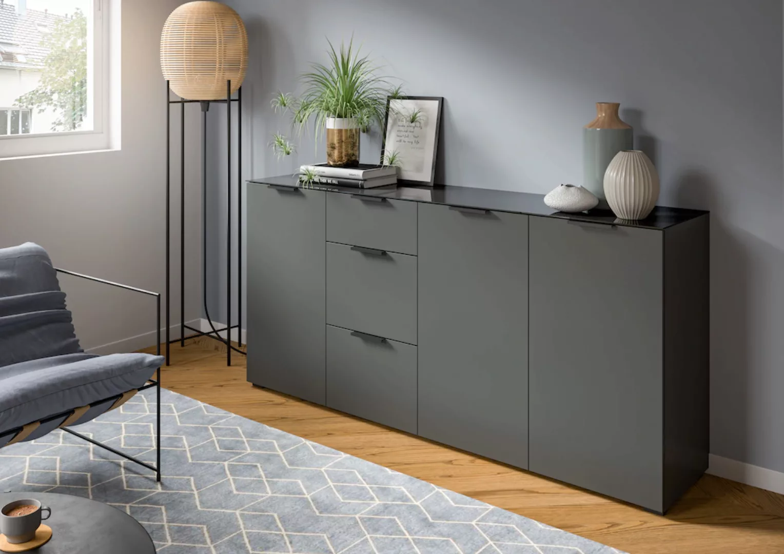 INOSIGN Sideboard "Raio, Breite 179 cm, 3 Türen, 3 Schubkästen, Oberboden m günstig online kaufen