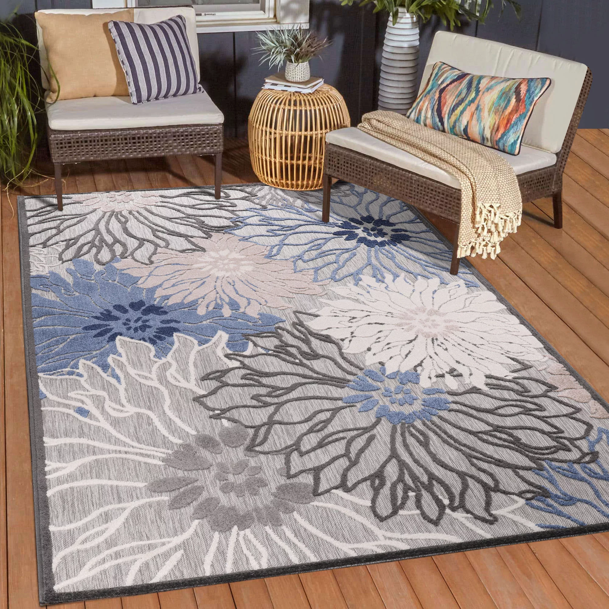 Sanat Teppich »Floral 2 Outdoor«, rechteckig, 6 mm Höhe, In- und Outdoor ge günstig online kaufen