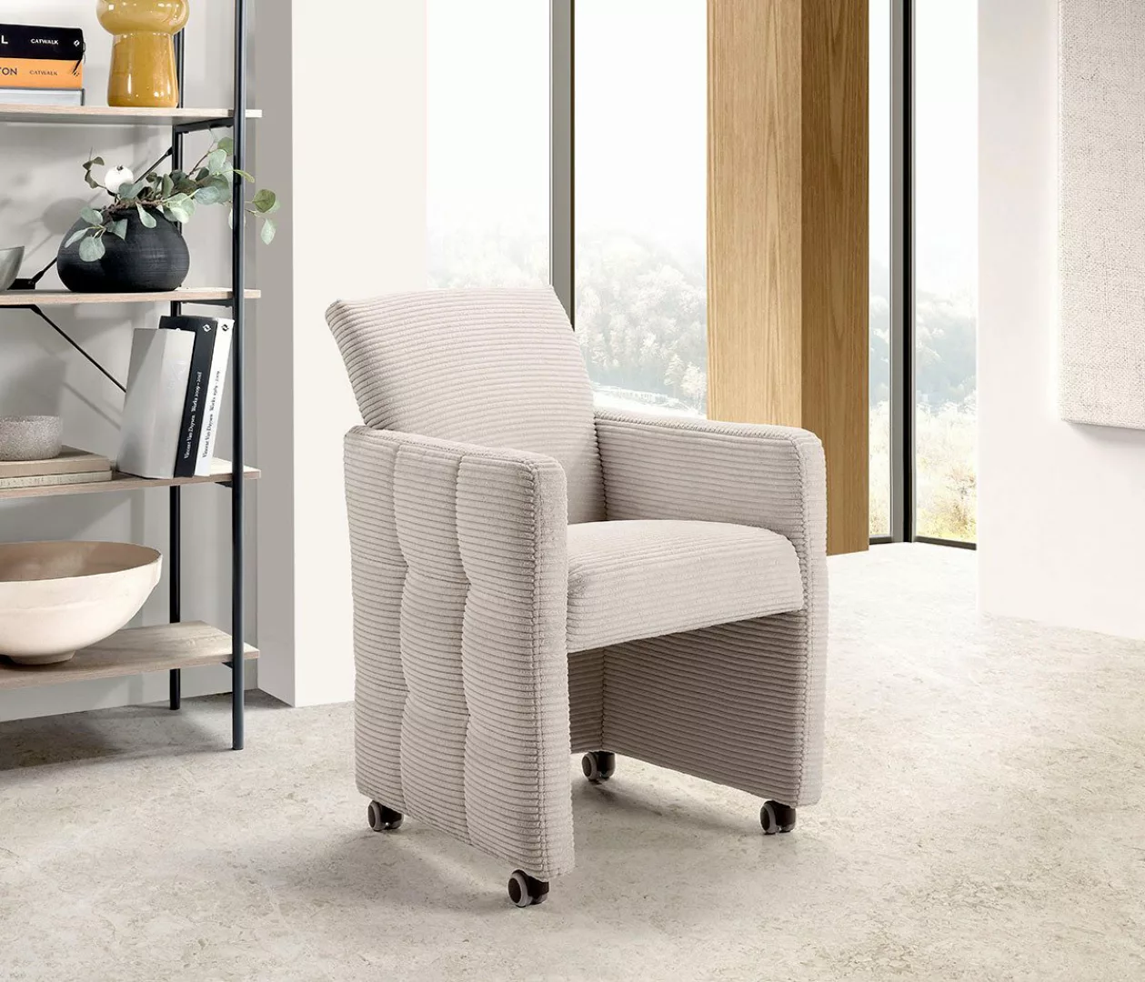 exxpo - sofa fashion Esszimmersessel "Barista, Loungesessel auf Rollen mit günstig online kaufen