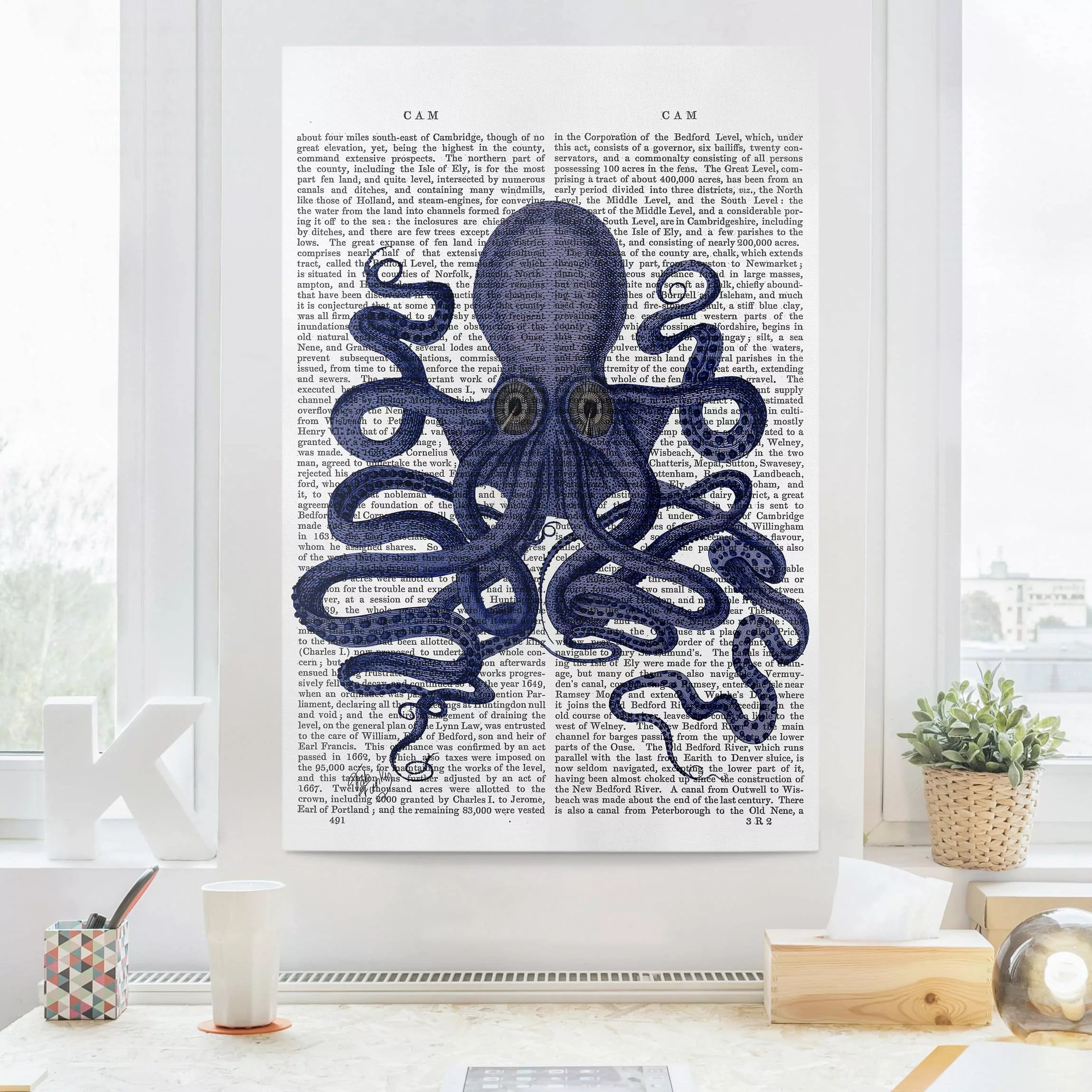 Leinwandbild Tiere - Hochformat Tierlektüre - Oktopus günstig online kaufen