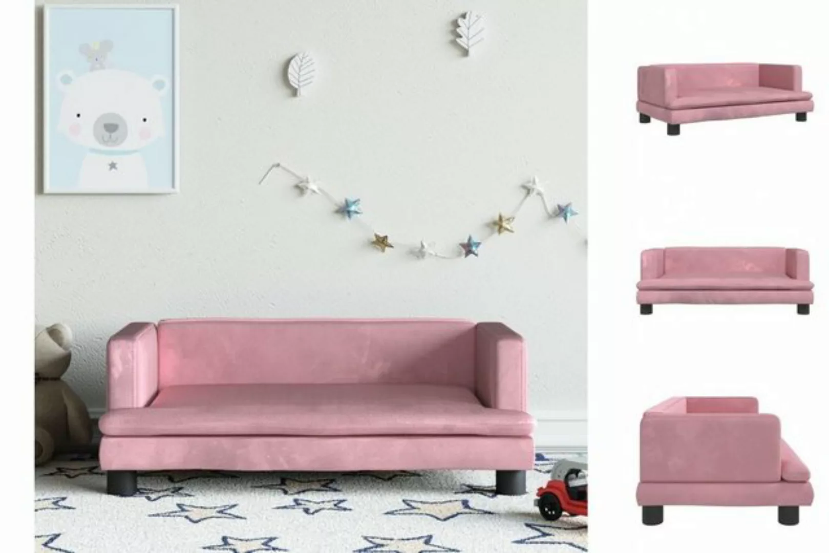 vidaXL Kindersofa Kindersofa Rosa 80x45x30 cm Samt Kindercouch Kindermöbel günstig online kaufen