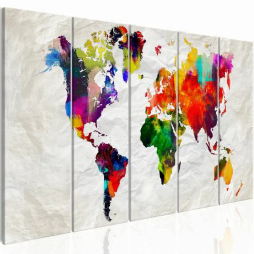 artgeist Wandbild Crumpled Map mehrfarbig Gr. 200 x 80 günstig online kaufen